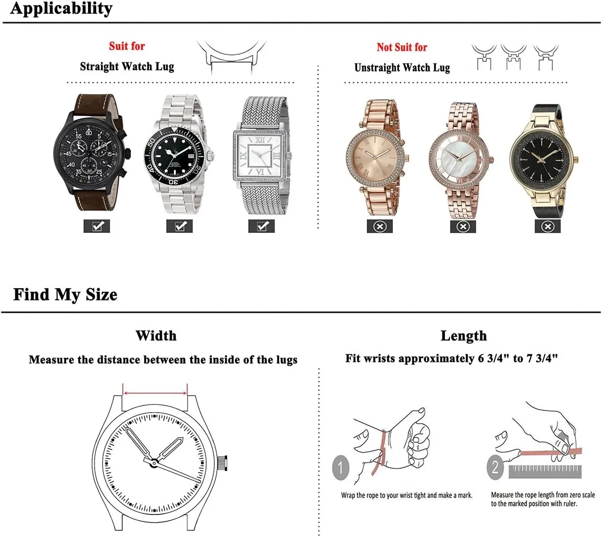 18mm 20mm 22mm Calf Leather Watch Band, Extra Soft Watch Strap for Men Women