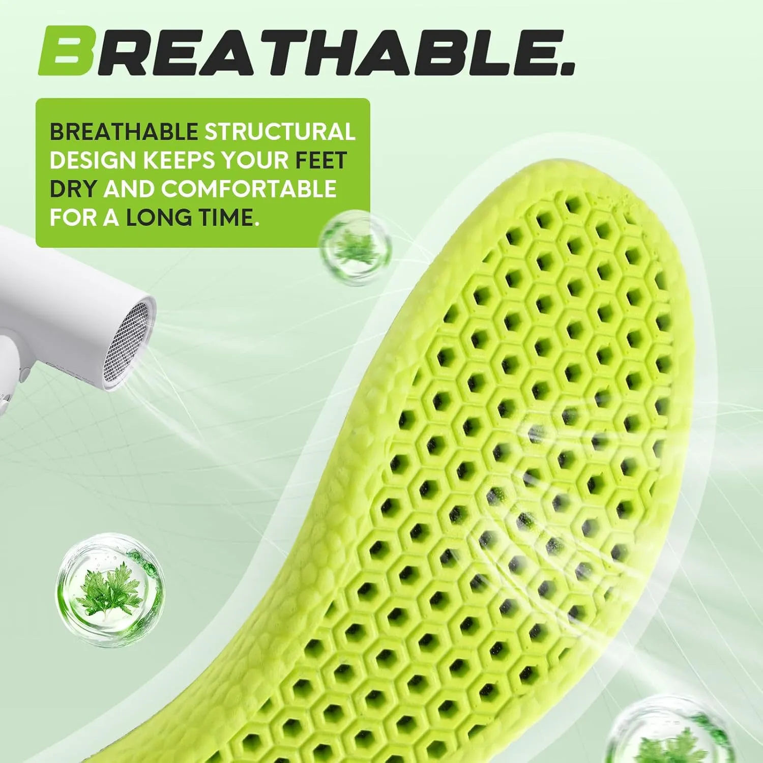 2 Pairs Comfort Insoles for Men/Women, Memory Foam Inserts, Prevent Foot Odor, Providing Great Shock Absorption and Cushioning for Feet ReliefSteppers Insoles