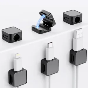 6 Pack Cord Organizer Holder, Lakeronelove Strong Adhesive Desk Cable Management Magnetic Easy Open,Organize Phone Charging Cords Wire Holder Organizer Neatly for Home,Office,Car,Desk,Nightstand
