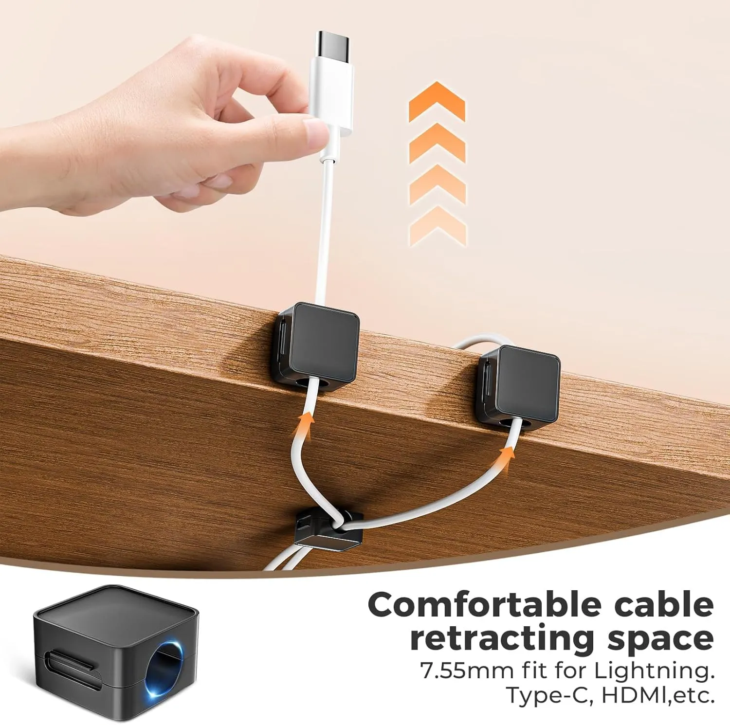 6 Pack Cord Organizer Holder, Lakeronelove Strong Adhesive Desk Cable Management Magnetic Easy Open,Organize Phone Charging Cords Wire Holder Organizer Neatly for Home,Office,Car,Desk,Nightstand