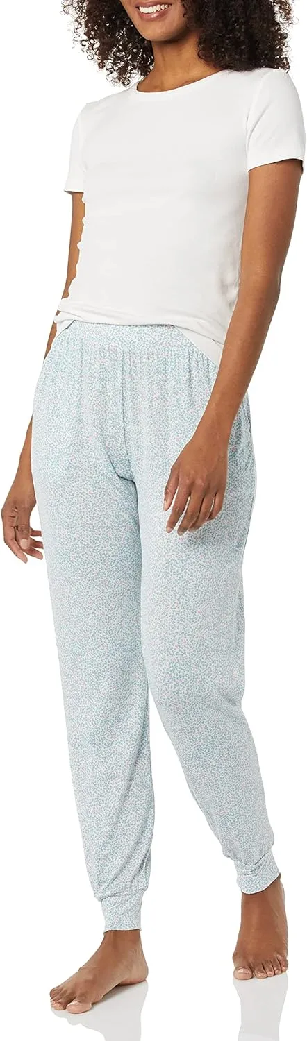 Amazon Essentials Women's Lightweight Knit Jersey Pajama Pants, Jogger Lounge Sleep Wear with Pockets