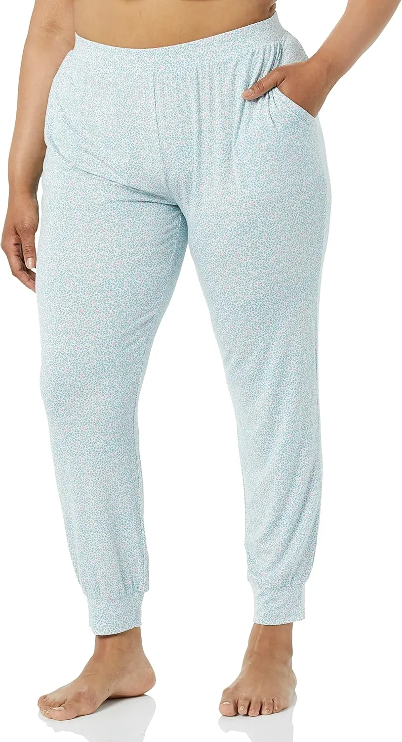 Amazon Essentials Women's Lightweight Knit Jersey Pajama Pants, Jogger Lounge Sleep Wear with Pockets