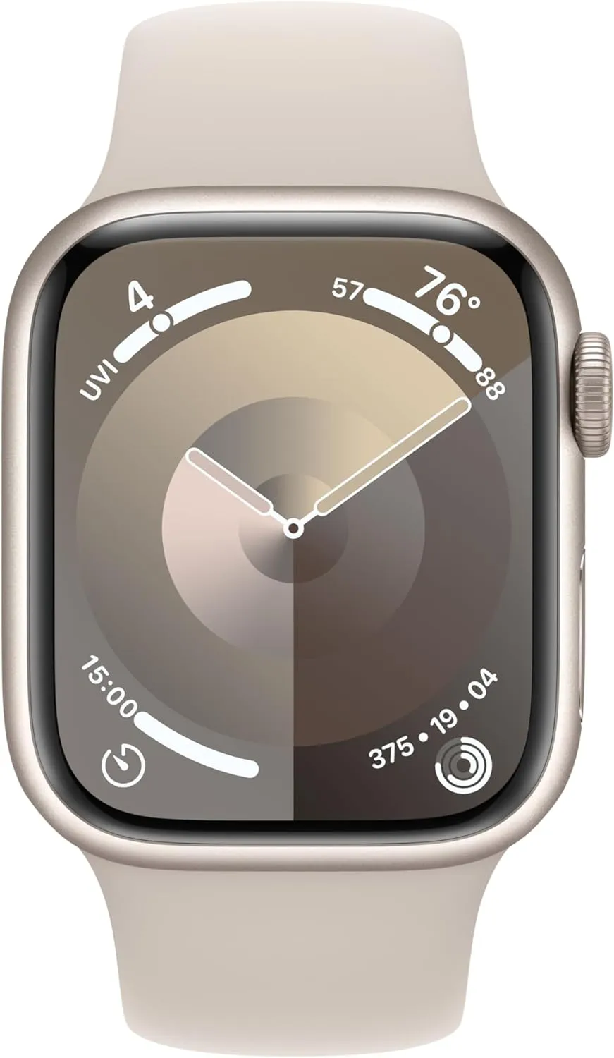 Apple Watch Series 9 [GPS 41mm] Starlight Aluminum Case with Starlight Sport Band, S/M (Renewed)