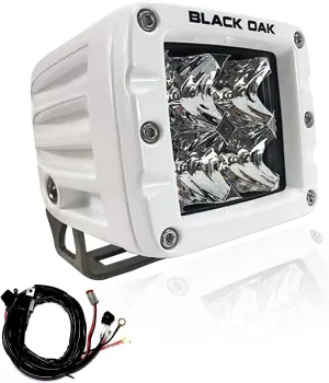 Black Oak LED Pro Series 3.0 Marine 2 Inch POD Light: Flood 40W CREE XM-L2 (1 Pack), Includes Brackets and Wiring Harness, Waterproof Lighting for Offroad Trucks, ATV, UTV, Boats