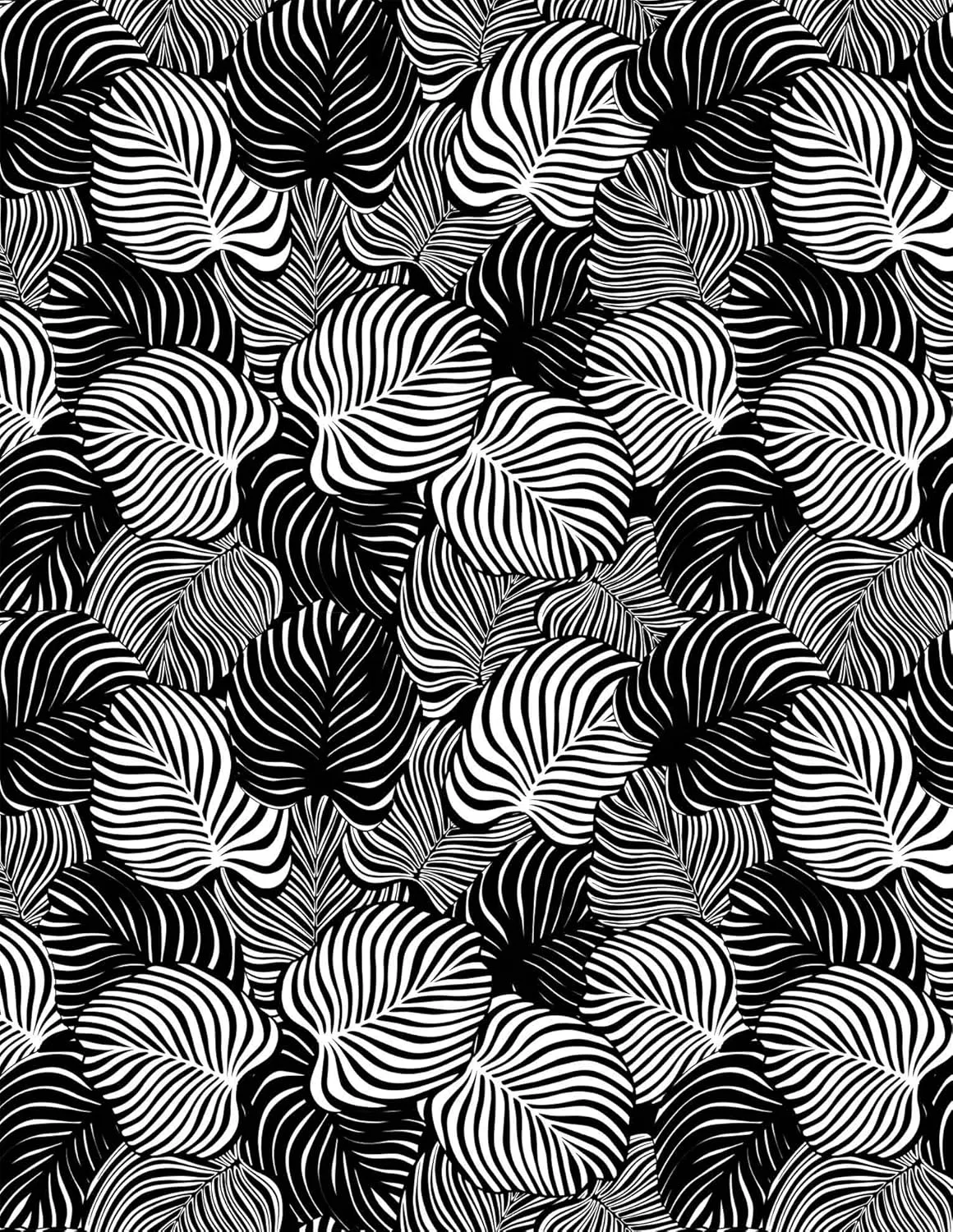 Ceramic Decals - Monstera Leaf (Black, 19' x 13' Inch)