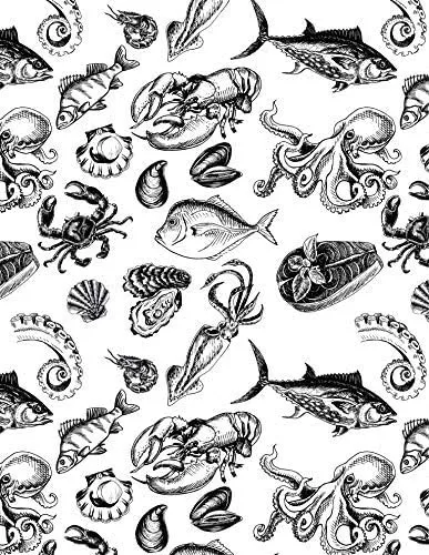Ceramic Decals - Ocean Shellfish (Black, 19 x 13 inch)