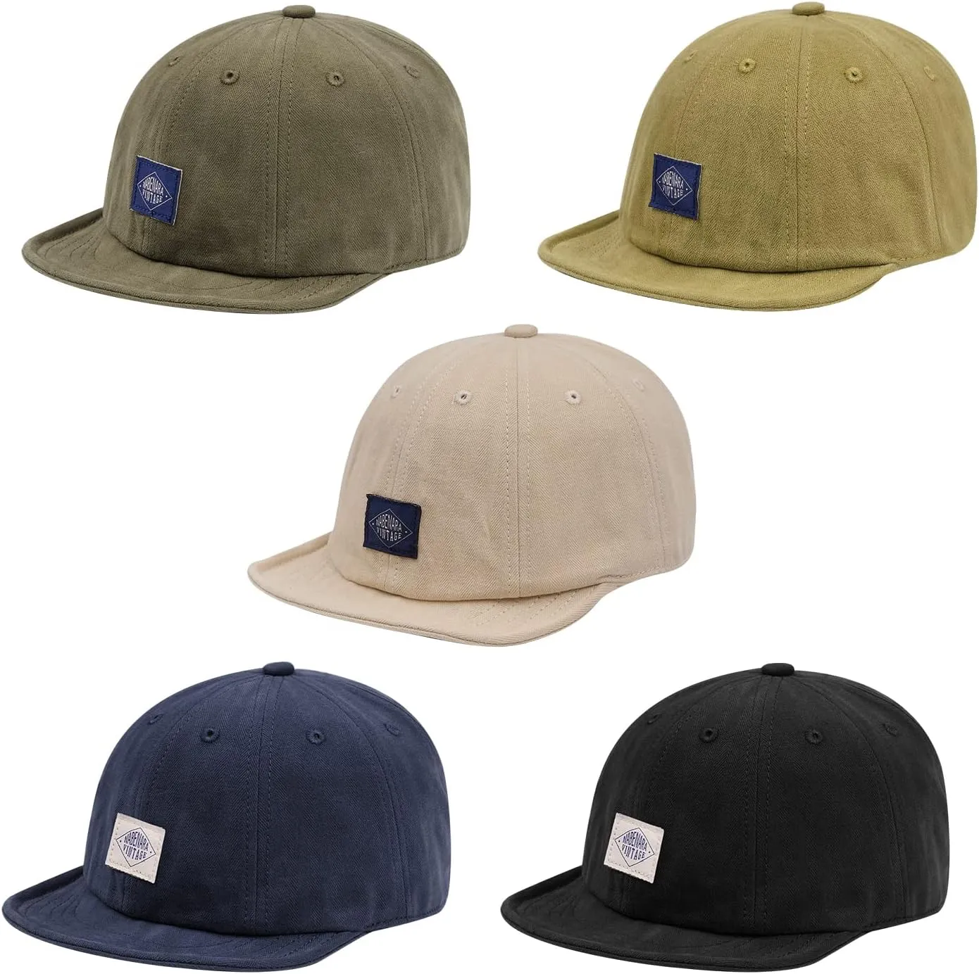Croogo Short Brim Baseball Cap Low Profile Casual Flat Brimmed Lightweight Hats Cotton Outdoor Adjustable Caps Sun Hat