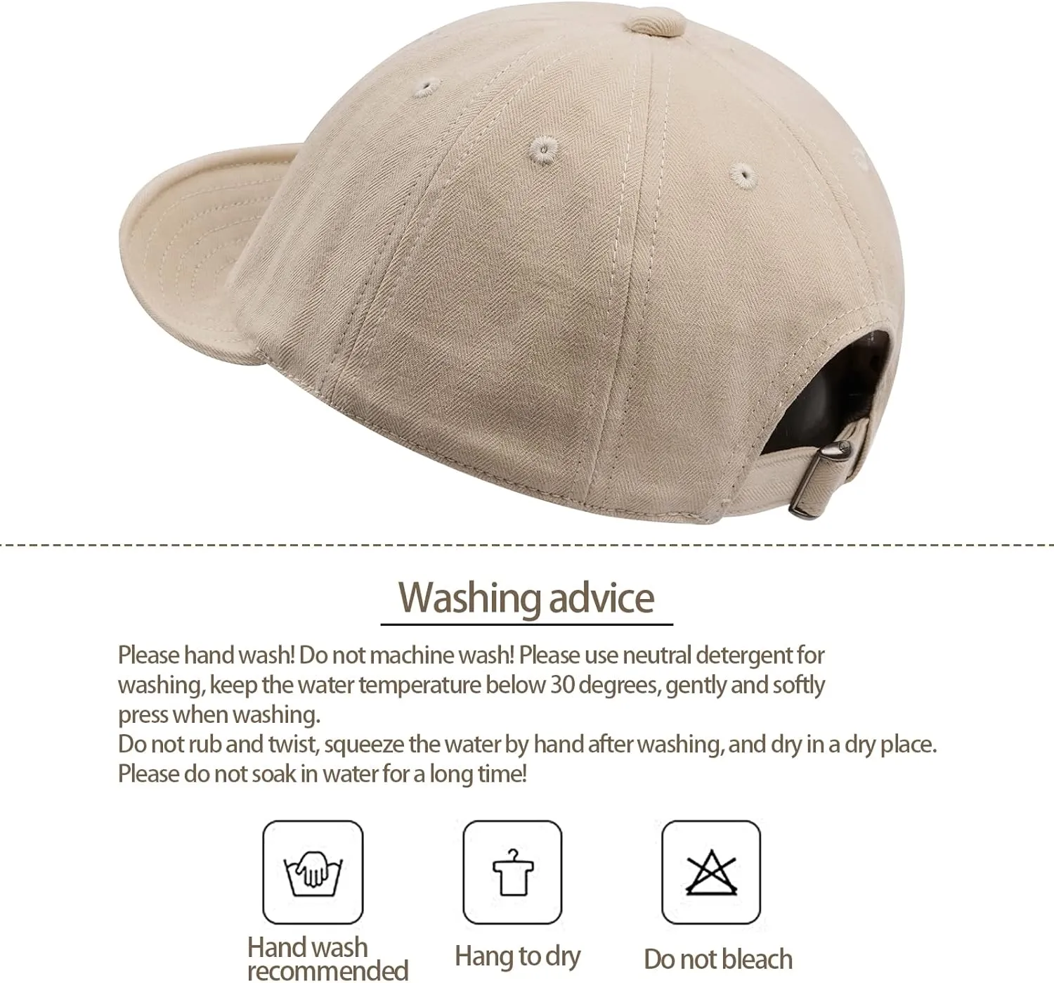 Croogo Short Brim Baseball Cap Low Profile Casual Flat Brimmed Lightweight Hats Cotton Outdoor Adjustable Caps Sun Hat