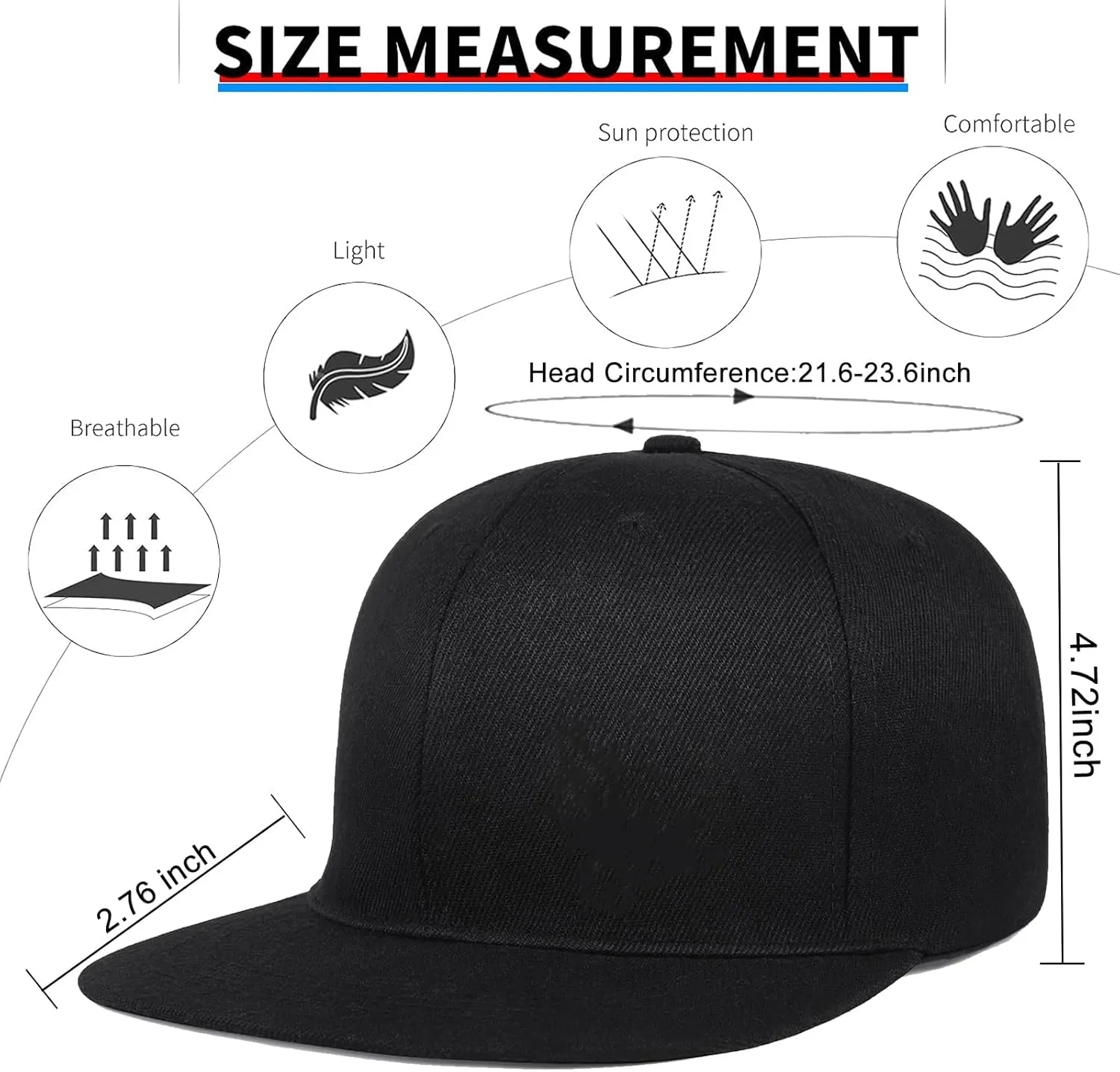 Flat Bill Hats for Men Embroidery Mens Snapback Hats Flat Brim Snap Back Skeleton Skull Hat