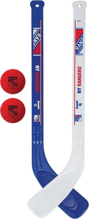 Franklin Sports NHL Mini Hockey Stick Set - NHL Team Knee Hockey Stick and Ball Set - Two Player Stick Set - Great Toy for Kids