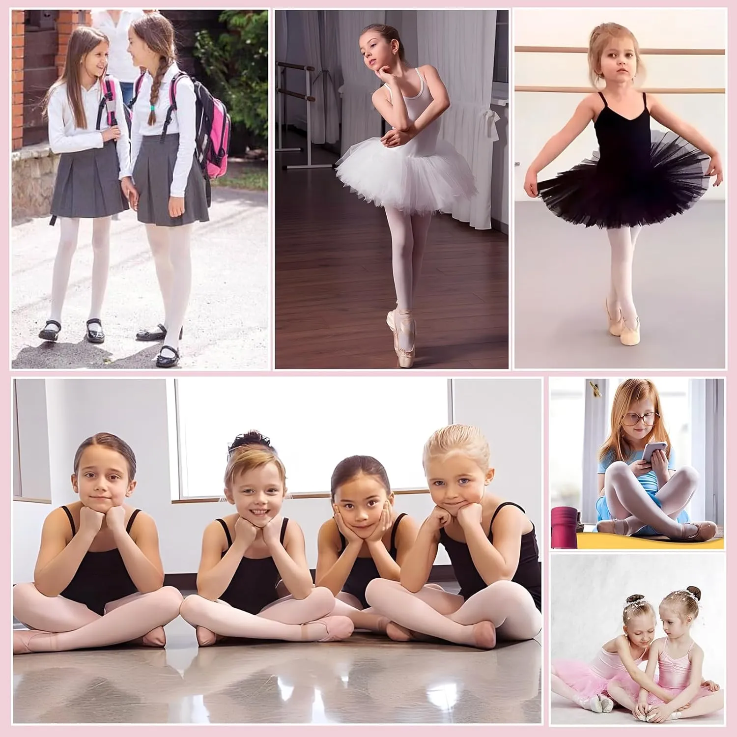 Girls' Ultra Soft Pro Dance Tights Ballet Transition Daily Student Tights (Toddler/Little Kid/Big Kid)