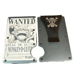 Luffy Gear 5 Aluminum Wallet With Case Joy Boy RFID Blocking Wanted Poster