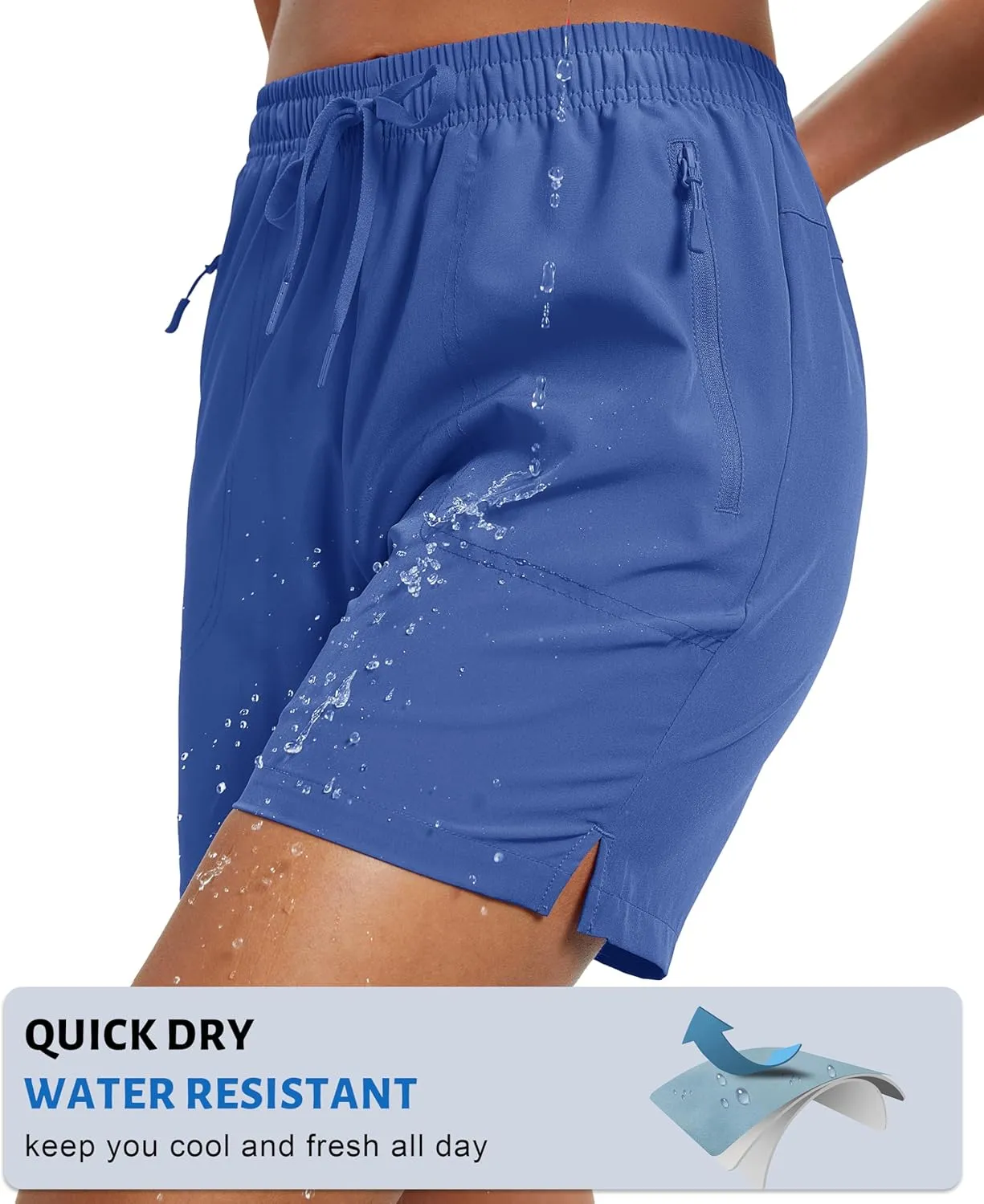 MAGCOMSEN Women's 5" Hiking Shorts UPF 50  Quick Dry Lightweight Athletic Running Golf Summer Casual Shorts with Pockets