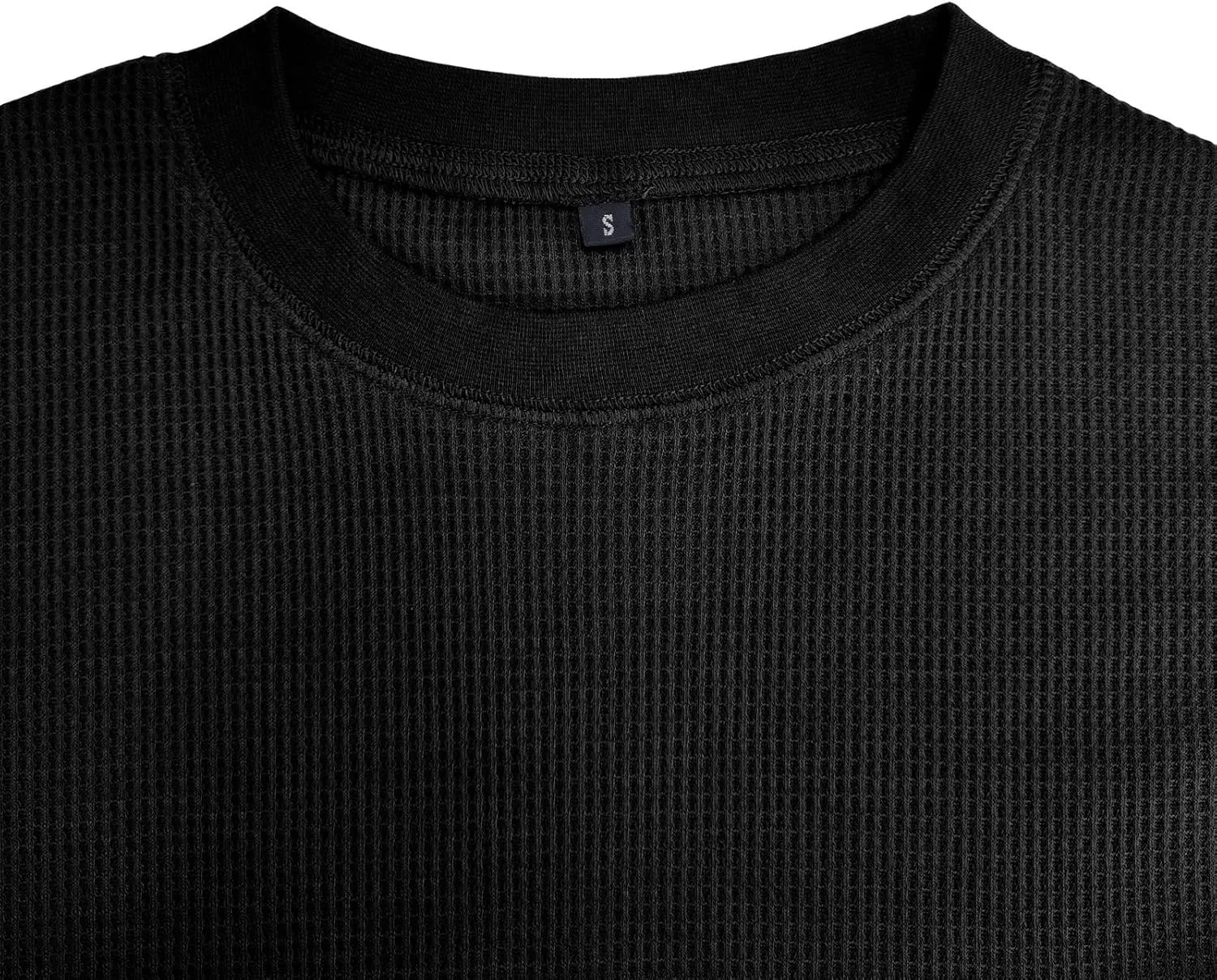 Men's Waffle Basic T-Shirt Long Sleeve Thermal Crew Neck Casual Top Underwear Lightweight Base Layer