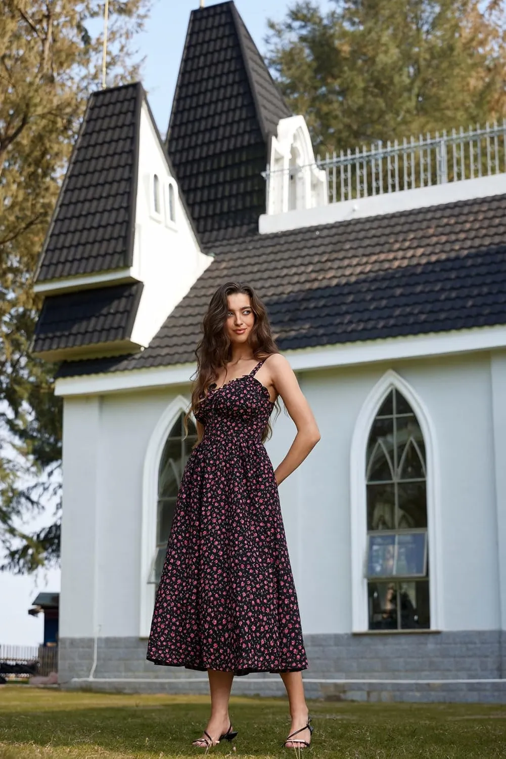 Scarlet Darkness Summer Dresses for Women 2025 Floral Corset Dress Long Milkmaid Dress
