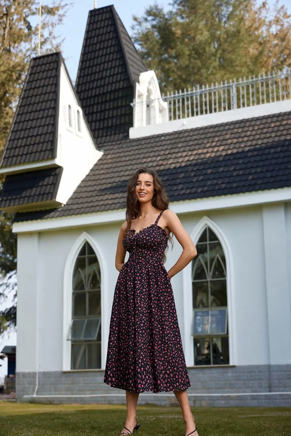 Scarlet Darkness Summer Dresses for Women 2025 Floral Corset Dress Long Milkmaid Dress