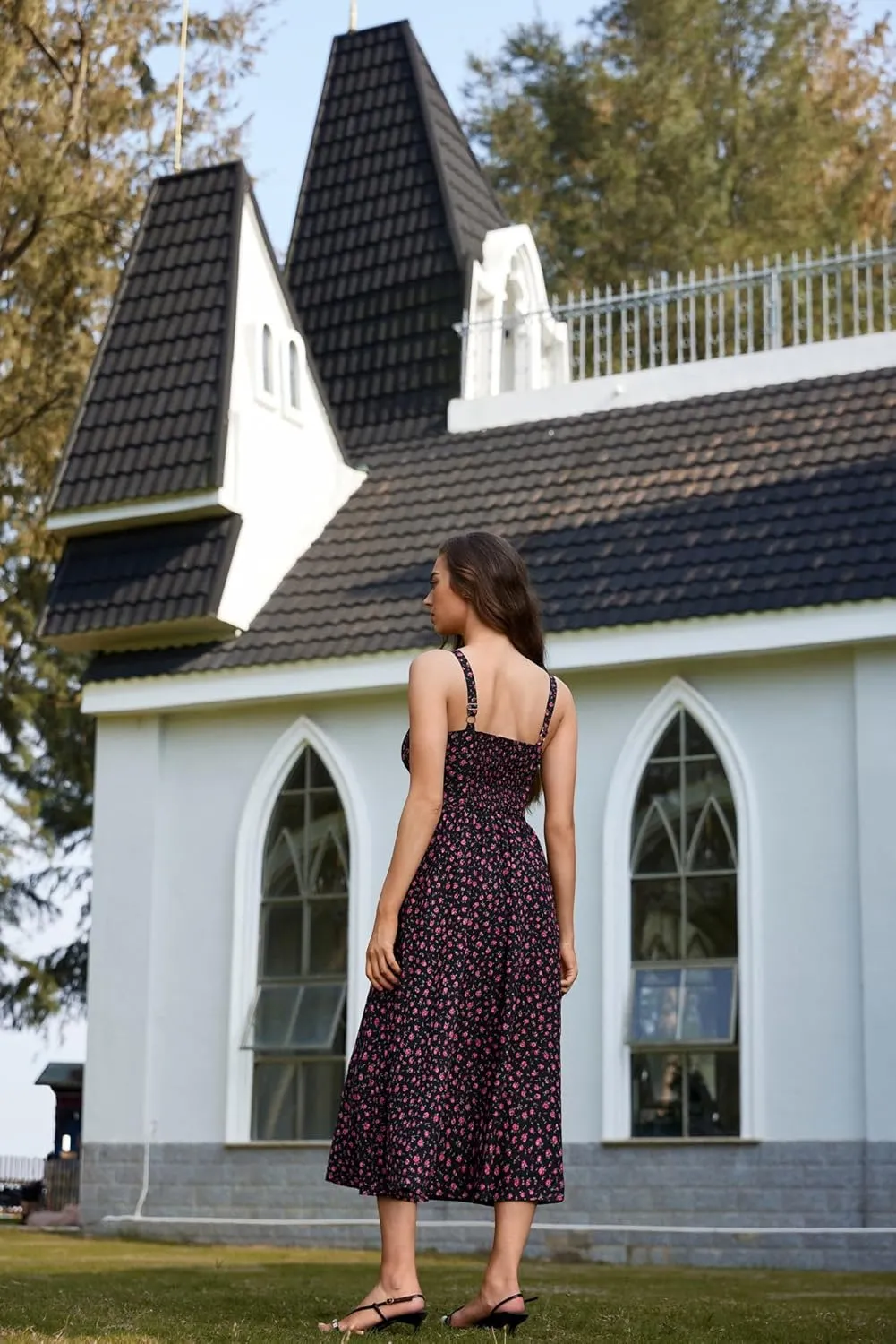 Scarlet Darkness Summer Dresses for Women 2025 Floral Corset Dress Long Milkmaid Dress