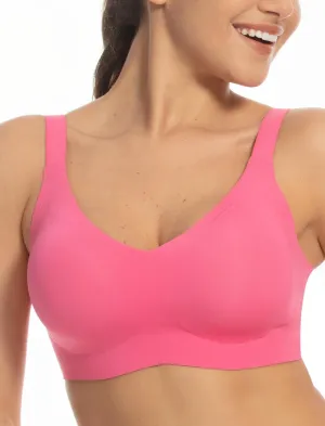 Wireless Seamless Support Bralette Ultra-Comfort Sleep T-Shirt Bra for Large Breasts