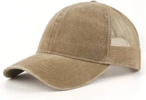 Zylioo XXL Oversize Washed Trucker Cap,Adjustable Mesh Trucker Hats,Soft Crown Running Hat for Big Heads